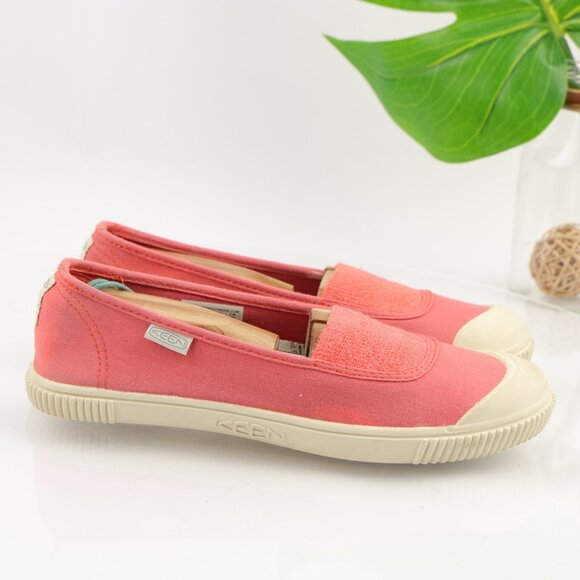 Keen Womens Maderas Slip On Shoe Size 8 Red Coral Sporty Flat Loafer Bumper Toe - Picture 1 of 12